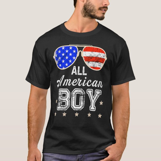 Camiseta All American Boy 4 Of July Niños Gafas De Sol (Anverso)