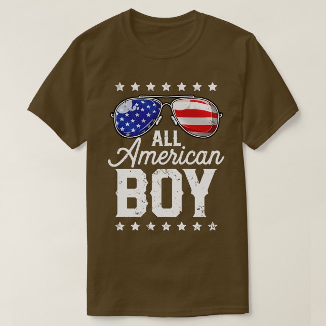 Camiseta All American Boy 4 of July T Boys Kids Sunglasse (Diseño del anverso)