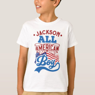 Camiseta All american boy 4th july patriotic family naming