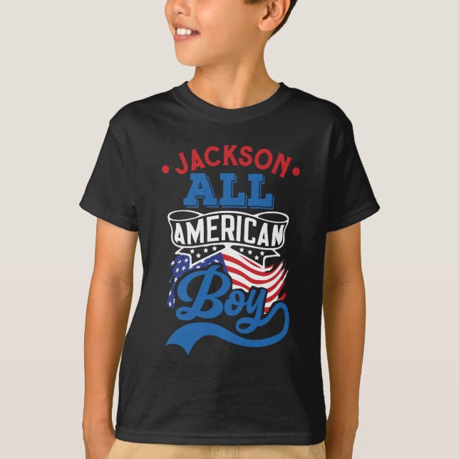 Camiseta All american boy 4th july patriotic family naming (Anverso)