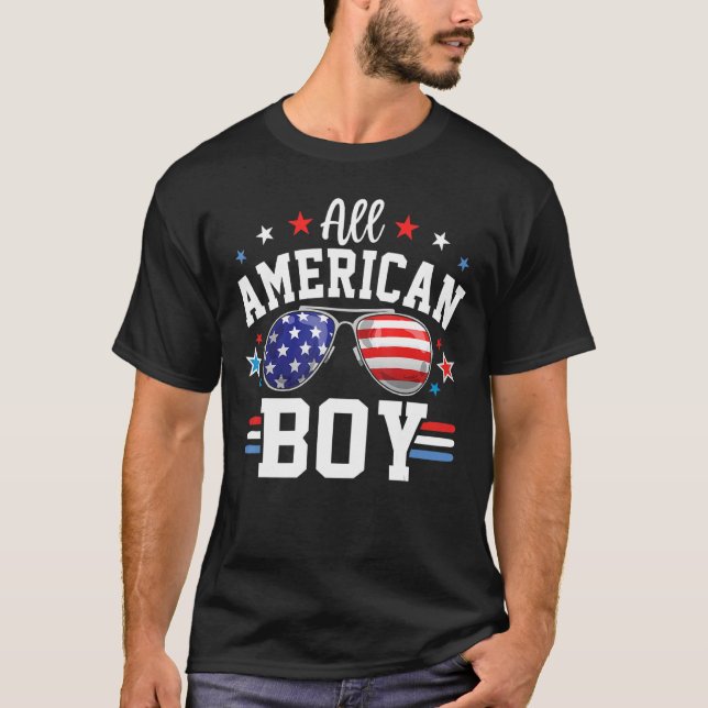 Camiseta All American Boy Patriotic Eeuu Flag 4 de julio Fa (Anverso)