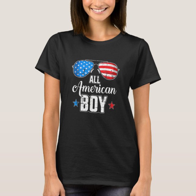 Camiseta All American Boy Us Flag Gafas De Sol Para Coincid (Anverso)