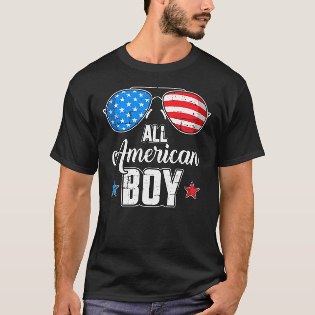 Camiseta All American Boy Us Flag Gafas De Sol Para Coincid (Anverso)