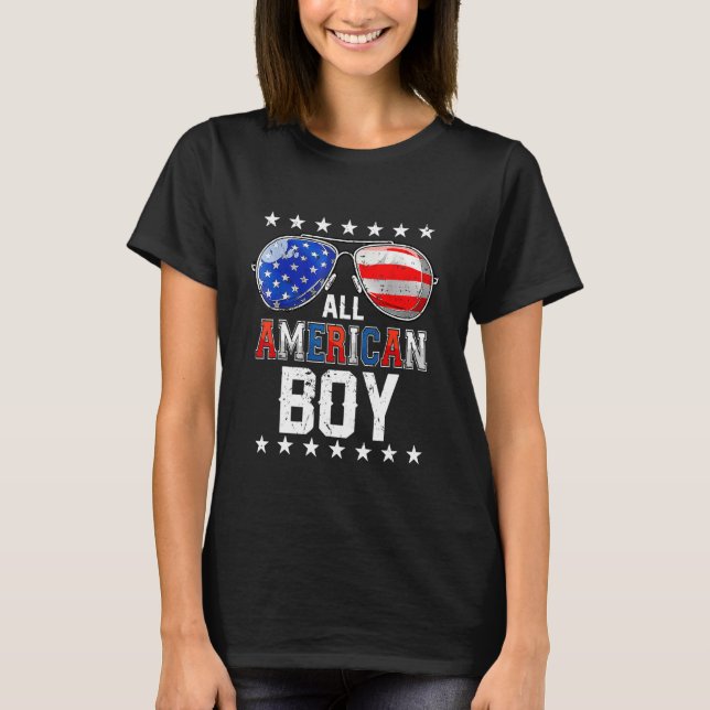Camiseta All American Boy Us Flag Gafas De Sol Para Coincid (Anverso)