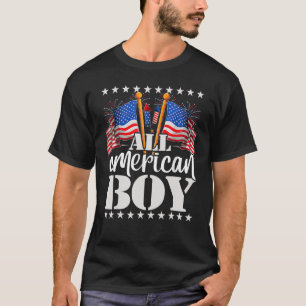 Camiseta All American Boy USA Bandera & Firework 4J