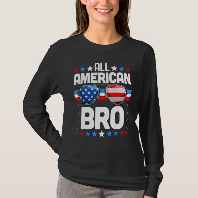 Camiseta All American BRO Matching Family Fourth 4th of Jul (Anverso)
