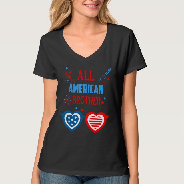 Camiseta All American Brother 4th Of July Memorial Day Matc (Anverso)