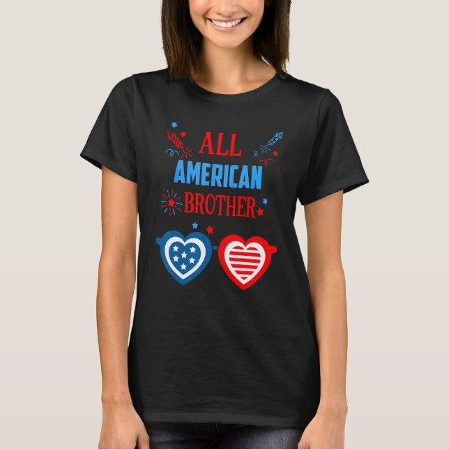 Camiseta All American Brother 4th Of July Memorial Day Matc (Anverso)