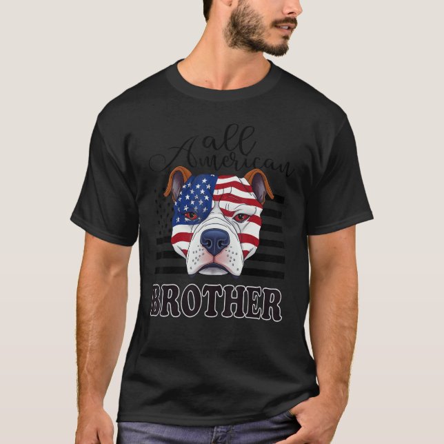 Camiseta All American Brother For Women Bulldog For Men Dog (Anverso)