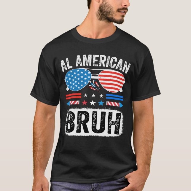 Camiseta All American Bruh Funny Patriotic Meme Shirt USA (Anverso)