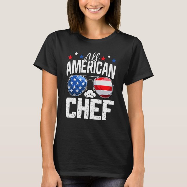 Camiseta All American Chef 4th Of July American Flag (Anverso)