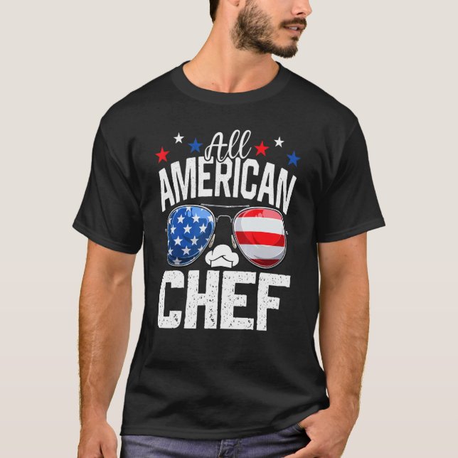 Camiseta All American Chef 4th Of July American Flag (Anverso)