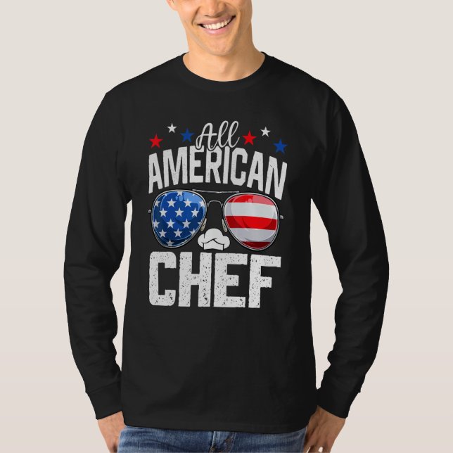 Camiseta All American Chef 4th Of July American Flag (Anverso)