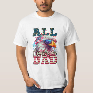 Camiseta All American Dad 4 of July Bald Eagle Bandera de E