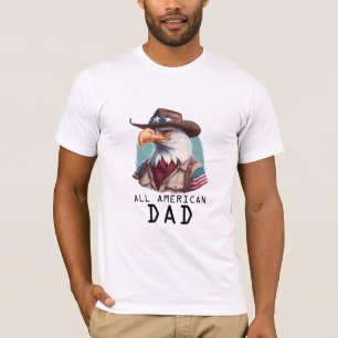 Camiseta All American Dad 4 of July Bald Eagle Bandera de E