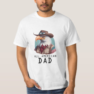 Camiseta All American Dad 4 of July Bald Eagle Bandera de E