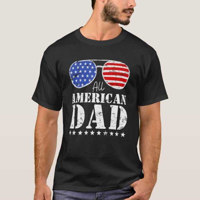 Camiseta All American Dad Matching Family 4th of July USA S (Anverso)