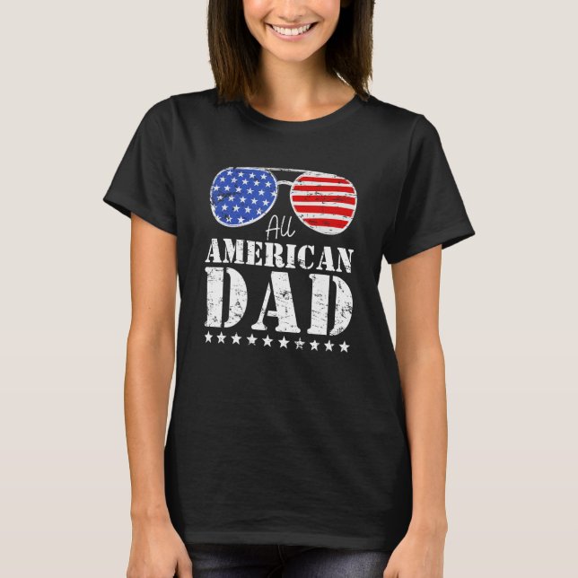 Camiseta All American Dad Matching Family 4th of July USA S (Anverso)