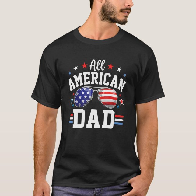 Camiseta All American Dad Patriotic Eeuu Flag 4 de julio Fa (Anverso)