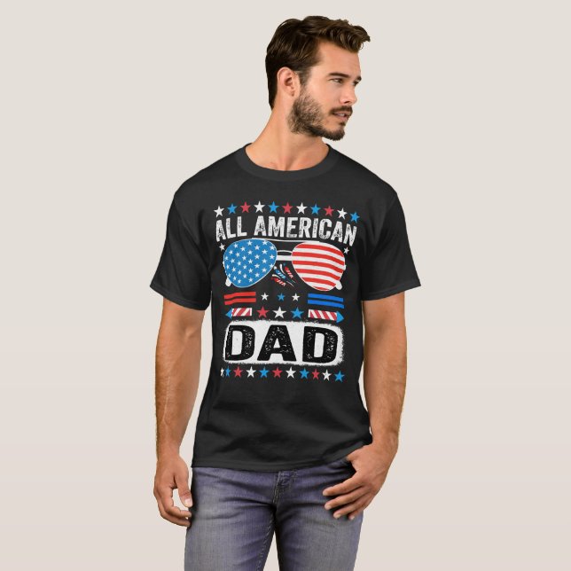 Camiseta All American Dad Patriotic Father USA T-Shirt (Anverso completo)