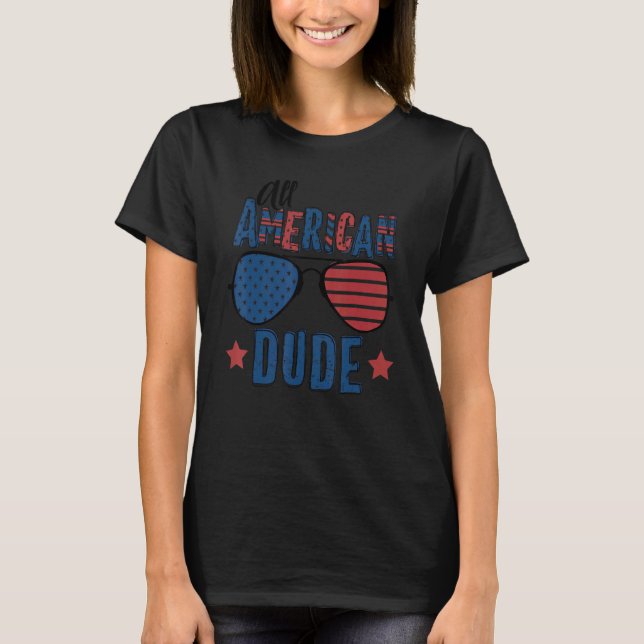 Camiseta All American Dude 4 De Julio Gafas De Sol Niños (Anverso)