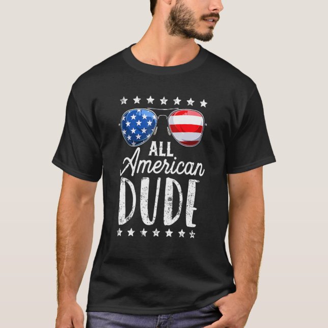 Camiseta All American Dude 4 De Julio Niños Gafas De Sol (Anverso)