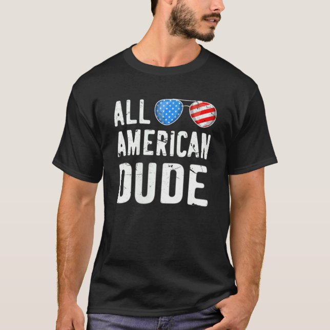 Camiseta All American Dude 4 De Julio Niños Gafas De Sol (Anverso)