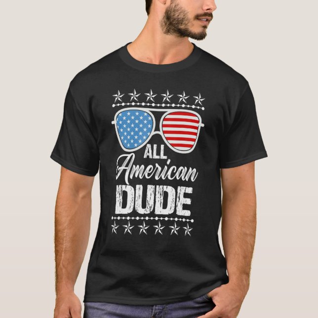 Camiseta All American Dude 4 De Julio Niños Gafas De Sol (Anverso)