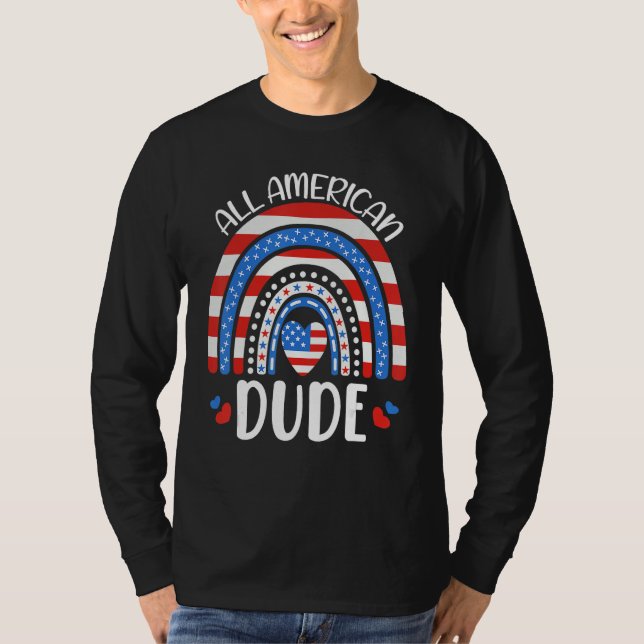 Camiseta All American Dude American Flag 4th of July Family (Anverso)