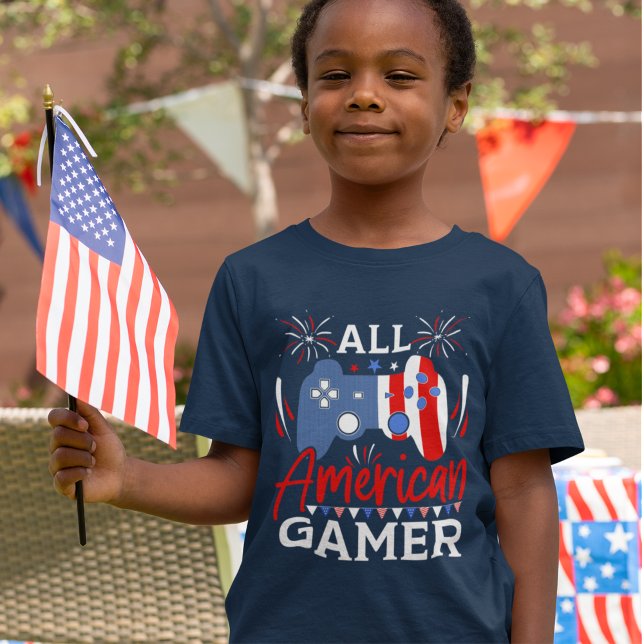 Camiseta All American Gamer" 4th of July – Gaming Kids (Subido por el creador)