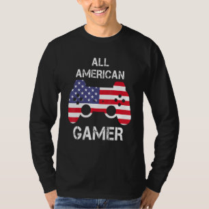 Camiseta All American Gamer Us Flag Video Games 4 July Fo