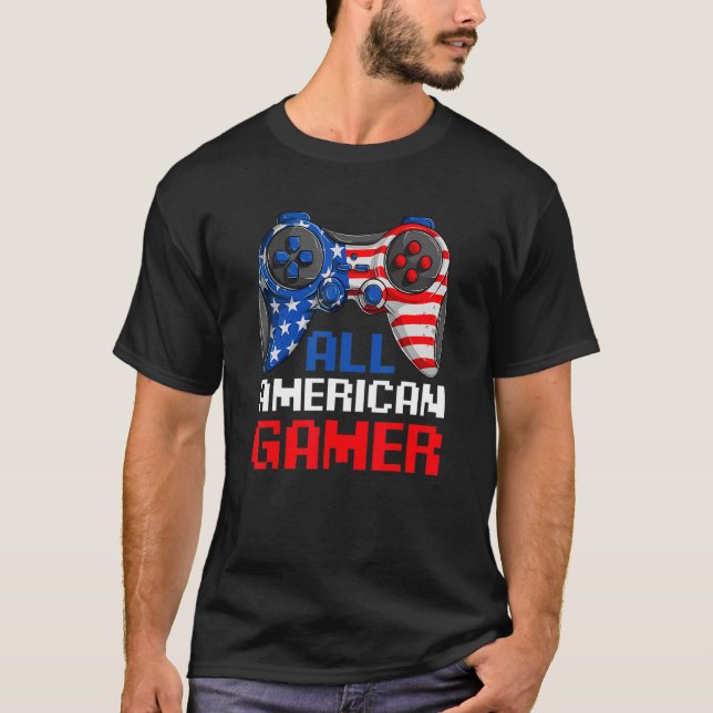 Camiseta All American Gamer Us Flag Video Games July Fourt (Anverso)