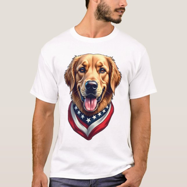 Camiseta All American Golden Retriever Vintage Tee 4 (Anverso)