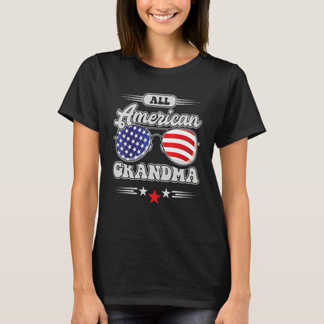 Camiseta All American Grandma 4th Of July Family Matching (Anverso)