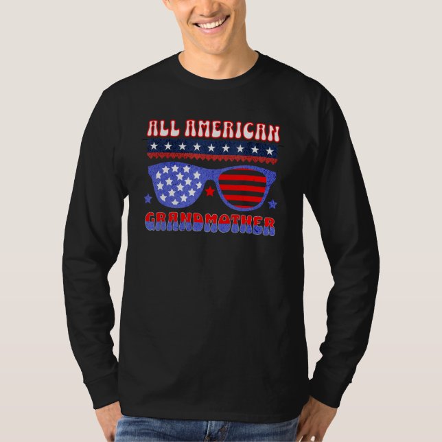 CAMISETA ALL AMERICAN GRANDMOTHER 4TH OF JULY PATRIOTIC SUN (Anverso)