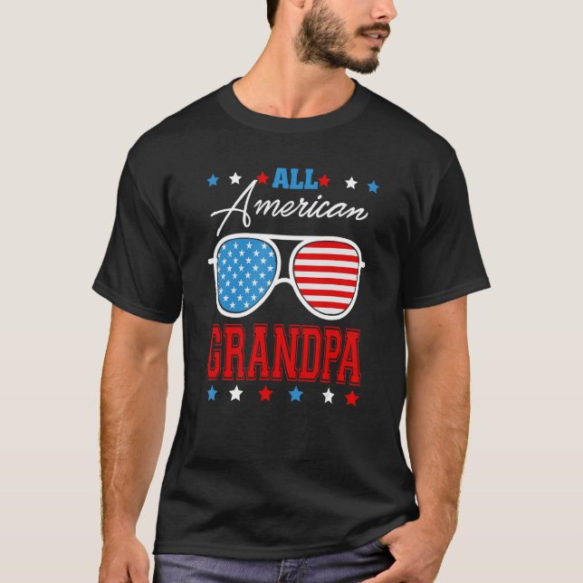 Camiseta All American Grandpa 4th Of July Sunglasses Matchi (Anverso)