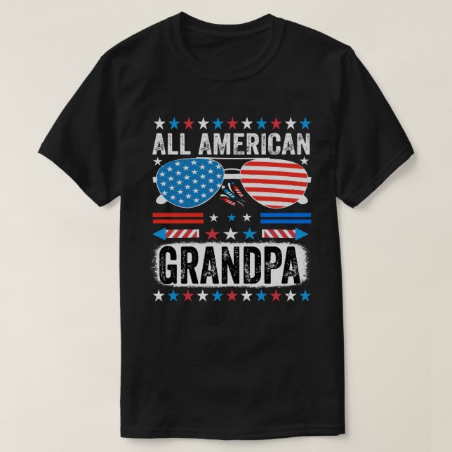 Camiseta All American Grandpa  Patriotic t shirt (Diseño del anverso)