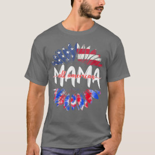 Camiseta All American Mama 4 De Julio Tie Dye Sunflower Mo