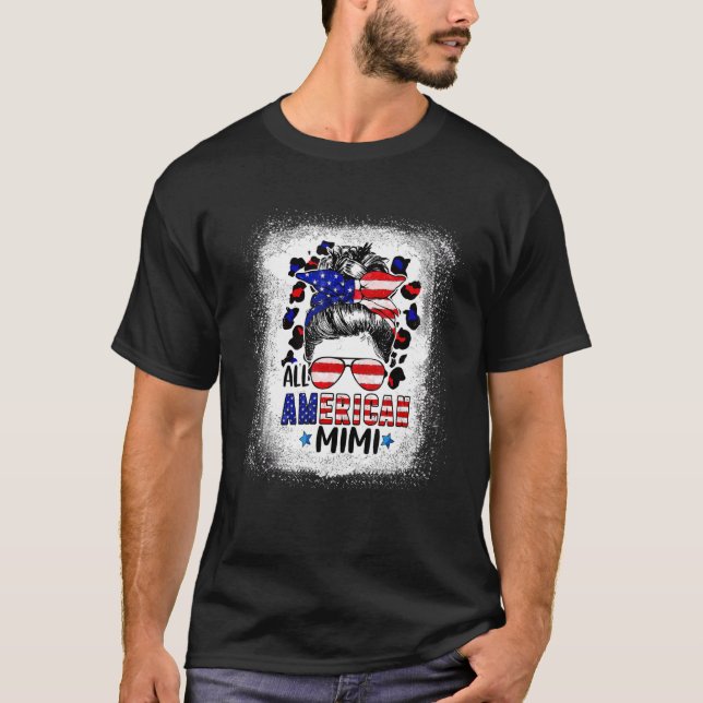 Camiseta All American Mimi Bleached Leopard Patriotic July (Anverso)