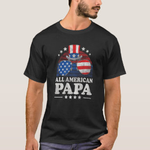 Camiseta All American Papa 4 Of July Retro Sungafas
