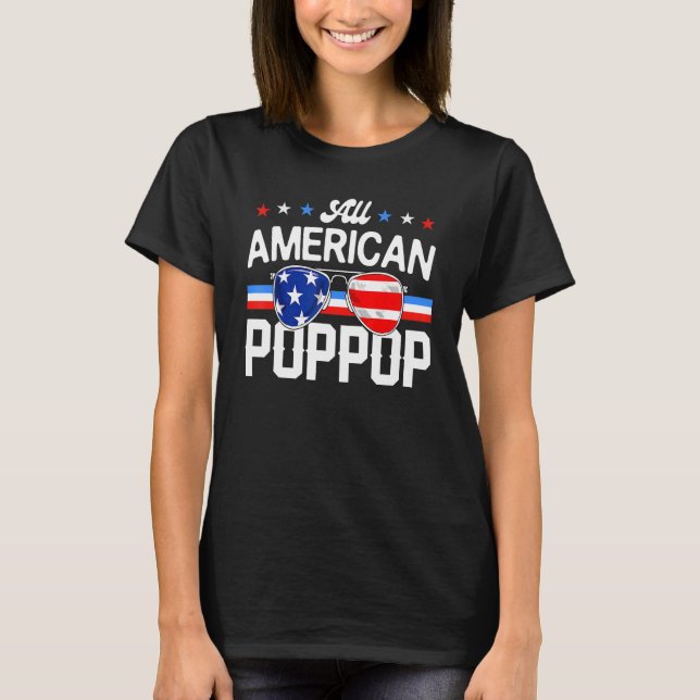 Camiseta All American PopPop 4th of July Family Matching Su (Anverso)