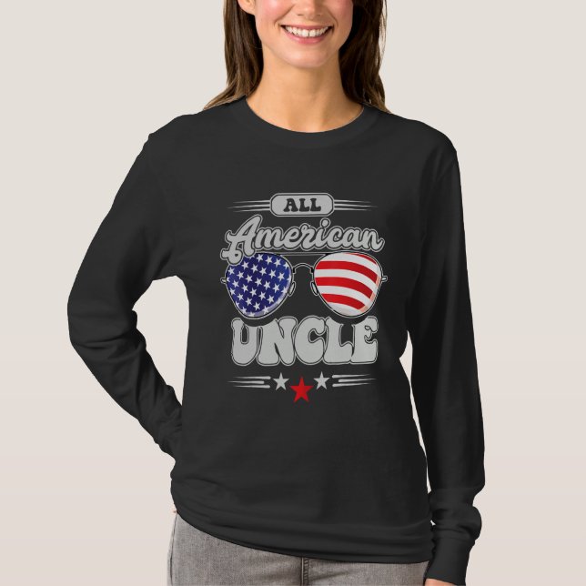 Camiseta All American Uncle 4th Of July Family Matching (Anverso)
