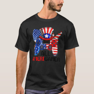 Camiseta All Amerigamer Video Game Controller Bandera De Es
