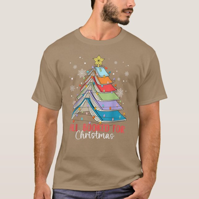 Camiseta All Booked For Christmas Book Christmas Tree Light (Anverso)