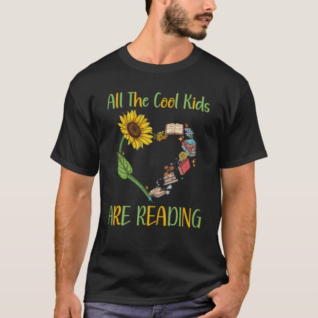 Camiseta All Cool Kids Are Reading Book Nerd Reading Teache (Anverso)