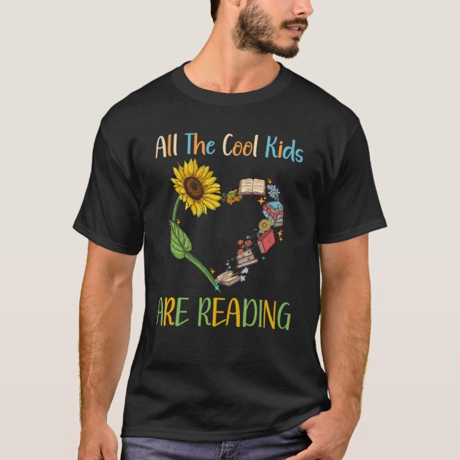 Camiseta All Cool Kids Are Reading Book Nerd Reading Teache (Anverso)