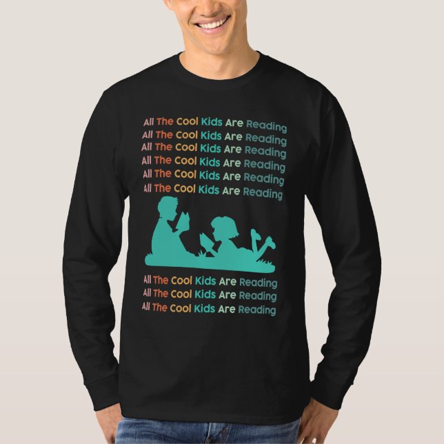 Camiseta All Cool Kids Are Reading Book Nerd  Reading Vinta (Anverso)