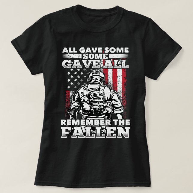 Camiseta All Gave Some Some Gave All Flag Veteran Memorial  (Diseño del anverso)