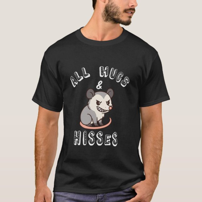 Camiseta All Hugs & Hisses Funny Opossum Possum Gift Cute K (Anverso)