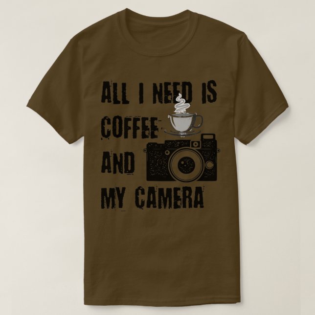 Camiseta All I Need is Coffee and My Camera (18)  (Diseño del anverso)
